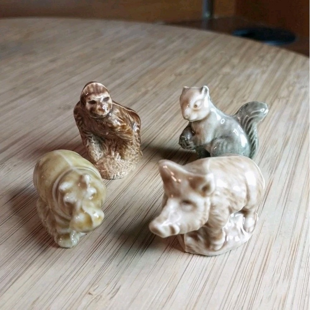 Wade Whimsies ANIMALS Variety Red Rose Tea Mini Porcelain Ceramic Figures Lot/4